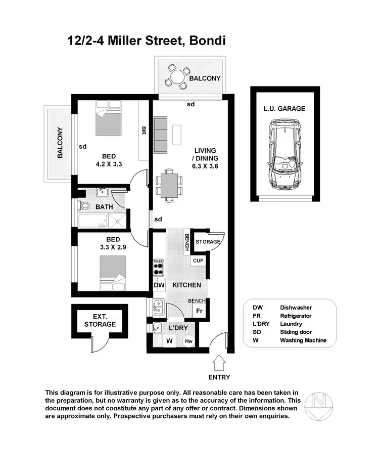 Floorplan of Homely apartment listing, 12/2-4 Miller Street, Bondi NSW 2026