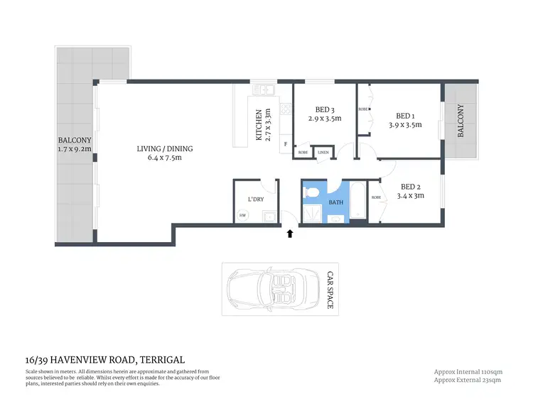 Floorplan of Homely apartment listing, 16/39-45 Havenview Road, Terrigal NSW 2260