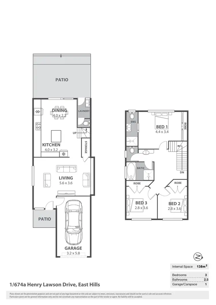Floorplan of Homely semi-detached listing, 1/674a Henry Lawson Drive, East Hills NSW 2213