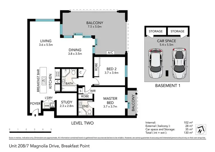 Floorplan of Homely apartment listing, 208/7-11 Magnolia Drive, Breakfast Point NSW 2137
