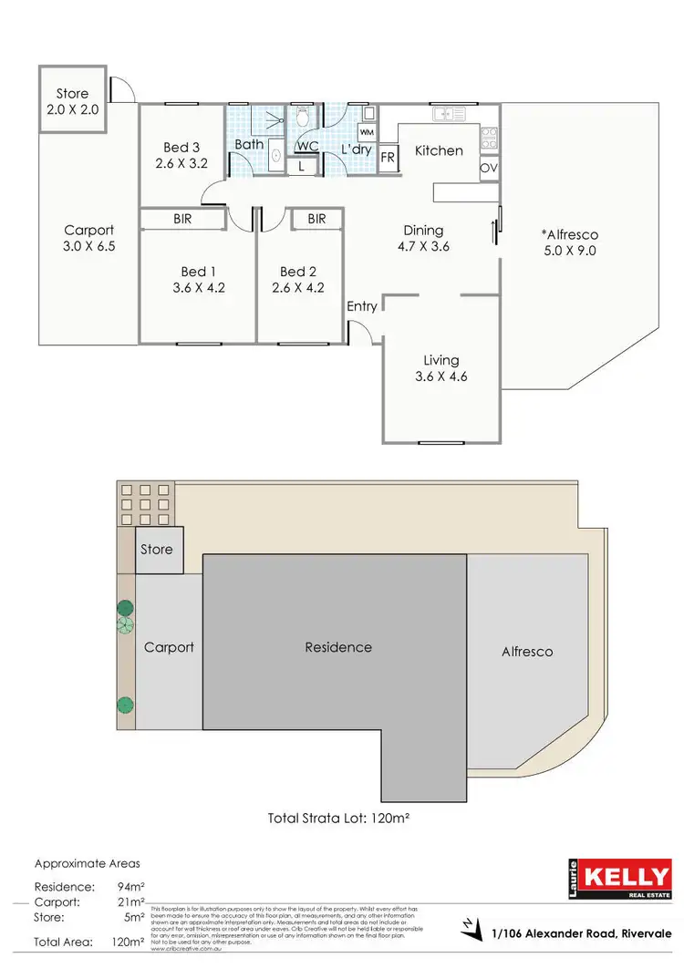 Floorplan of Homely villa listing, 1/106 Alexander Road, Rivervale WA 6103