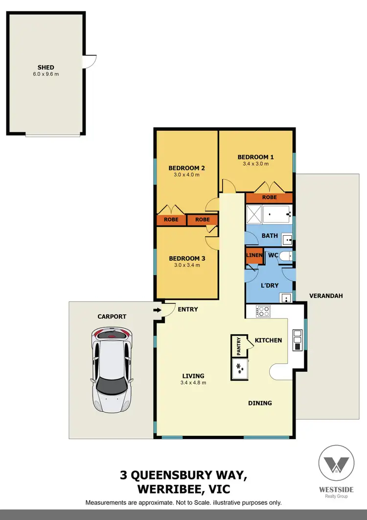 Floorplan of Homely house listing, 3 Queensbury Way, Werribee VIC 3030