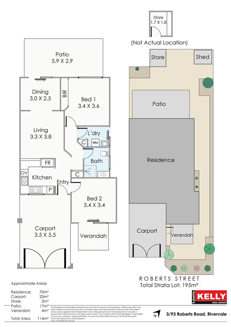 Floorplan of Homely villa listing, 3/93 Roberts Road, Rivervale WA 6103