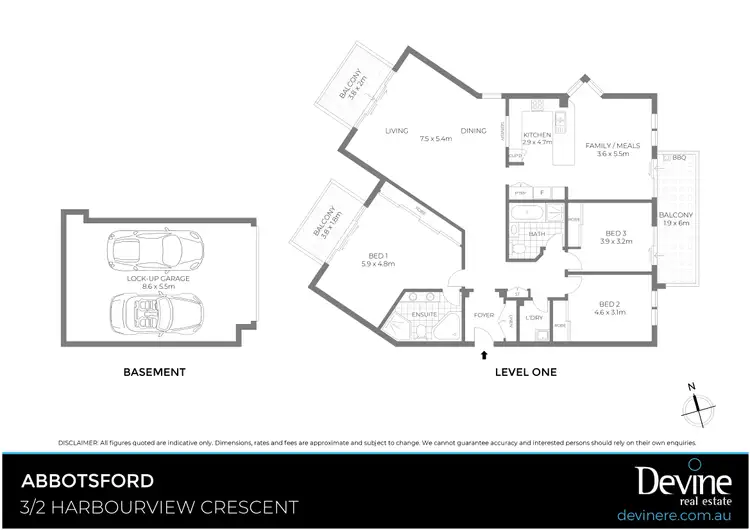 Floorplan of Homely apartment listing, 3/2 Harbourview Crescent, Abbotsford NSW 2046
