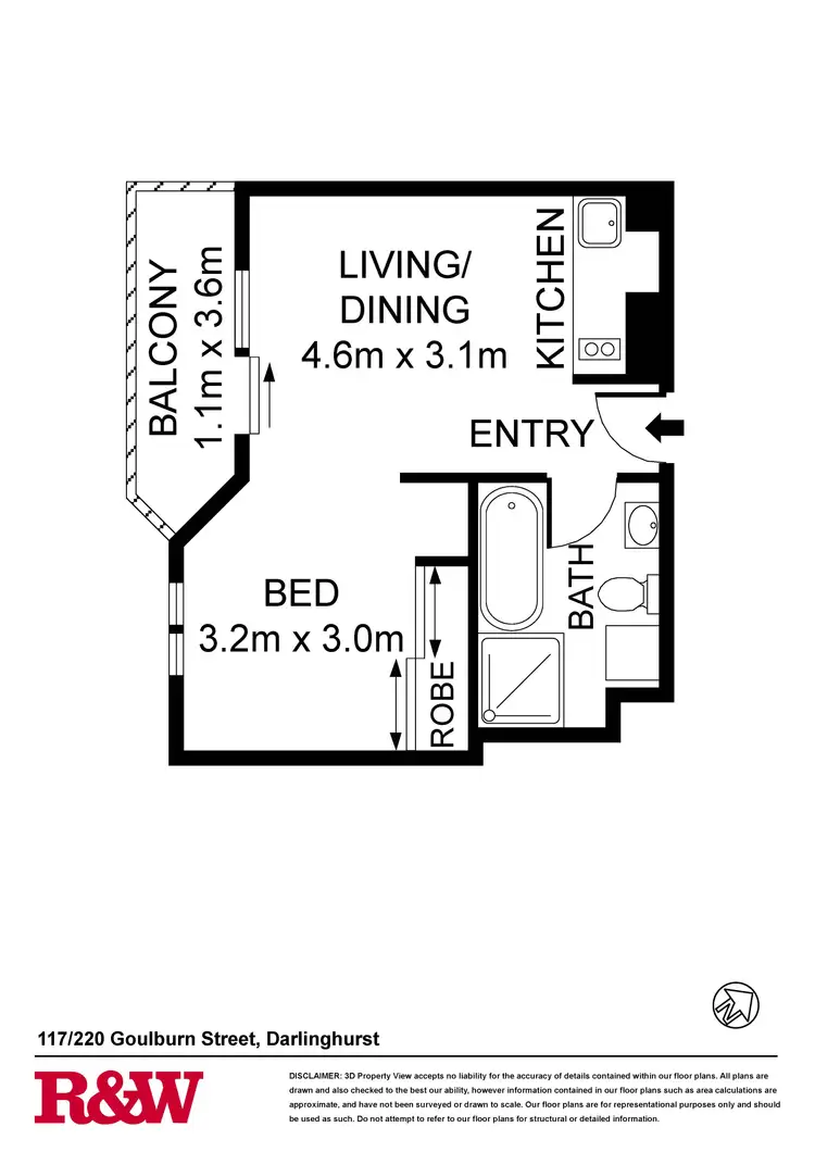 Floorplan of Homely apartment listing, 117/220 Goulburn Street, Darlinghurst NSW 2010