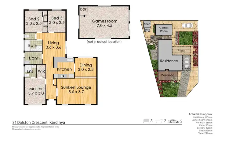 Floorplan of Homely house listing, 31 Dalston Crescent, Kardinya WA 6163