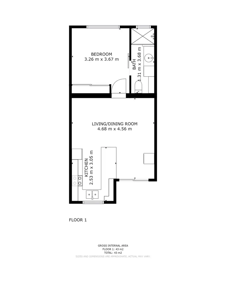 Floorplan of Homely unit listing, 1/3 McPherson Close, Edge Hill QLD 4870