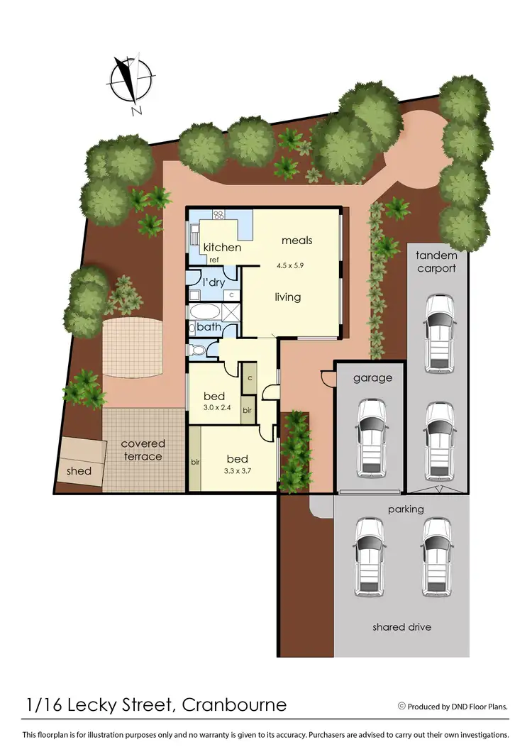 Floorplan of Homely unit listing, 1/16 Lecky Street, Cranbourne VIC 3977