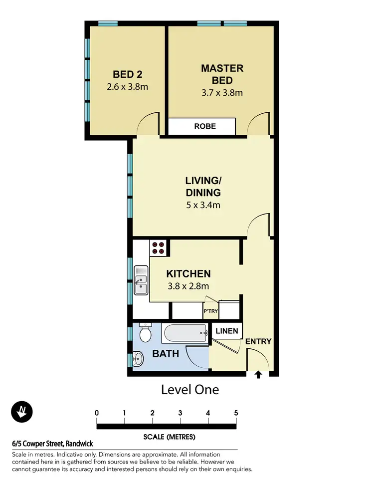 Floorplan of Homely apartment listing, 6/5 Cowper Street, Randwick NSW 2031