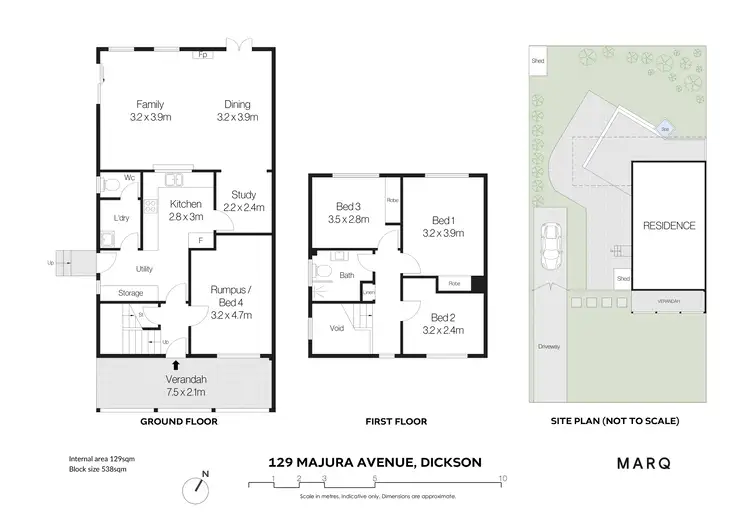 Floorplan of Homely semi-detached listing, 129 Majura Avenue, Dickson ACT 2602