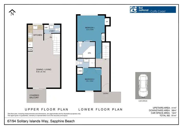 Floorplan of Homely townhouse listing, 67/94 Solitary Islands Way, Sapphire Beach NSW 2450