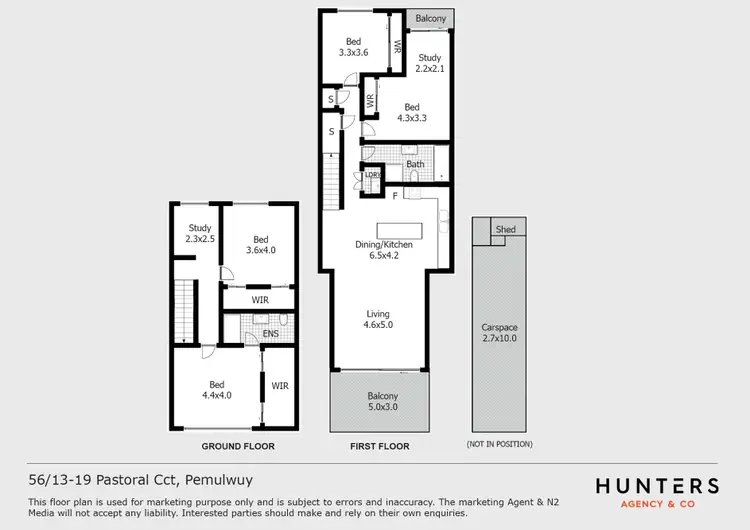Floorplan of Homely unit listing, 56/13-19 Pastoral Circuit, Pemulwuy NSW 2145