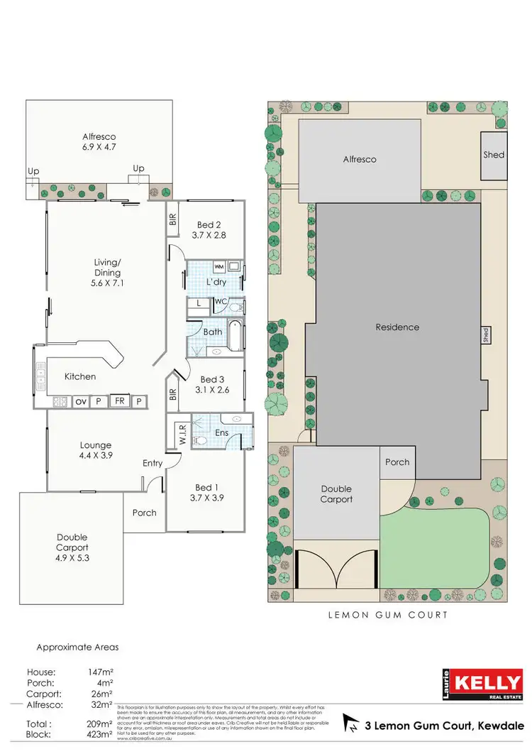 Floorplan of Homely house listing, 3 Lemon Gum Court, Kewdale WA 6105
