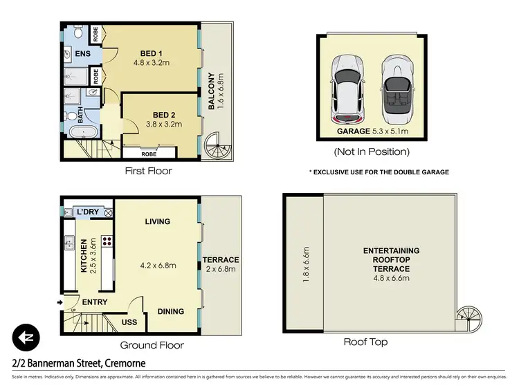 Floorplan of Homely townhouse listing, 2/2 Bannerman Street, Cremorne NSW 2090