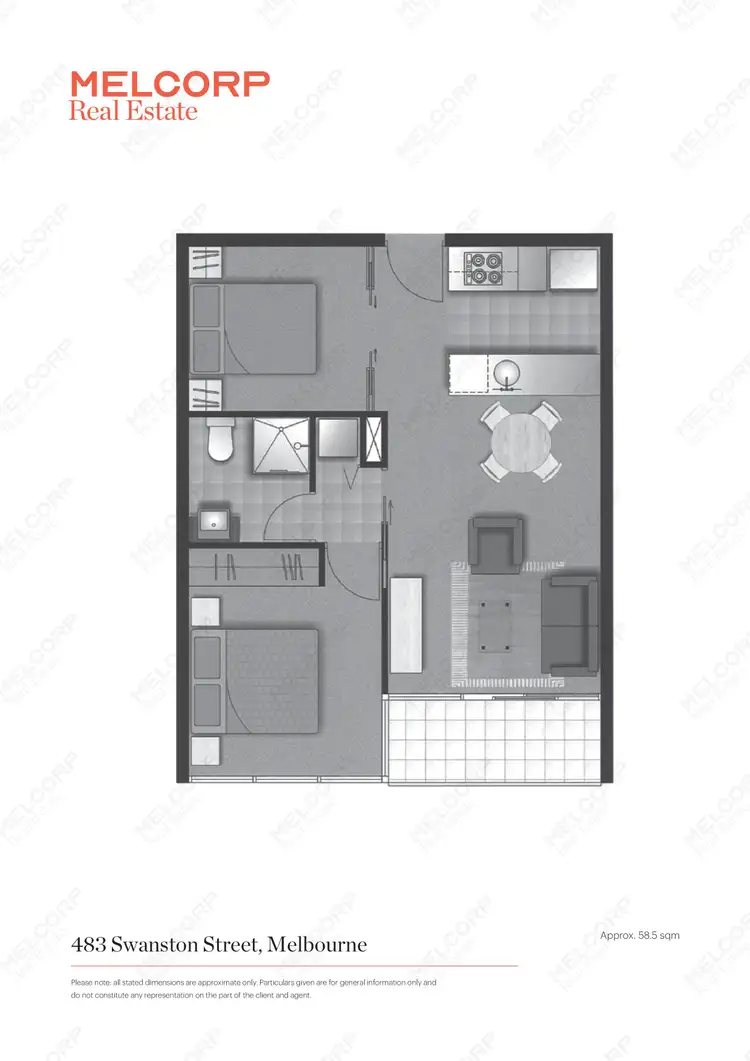 Floorplan of Homely apartment listing, 3105/483 Swanston Street, Melbourne VIC 3000