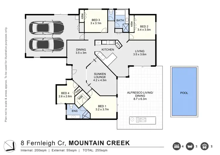 Floorplan of Homely house listing, 8 Fernleigh Crescent, Mountain Creek QLD 4557