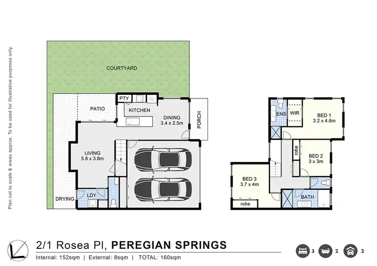 Floorplan of Homely semi-detached listing, 2/1 Rosea Place, Peregian Springs QLD 4573