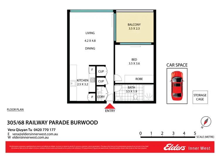 Floorplan of Homely unit listing, 305/68-72 Railway Parade, Burwood NSW 2134
