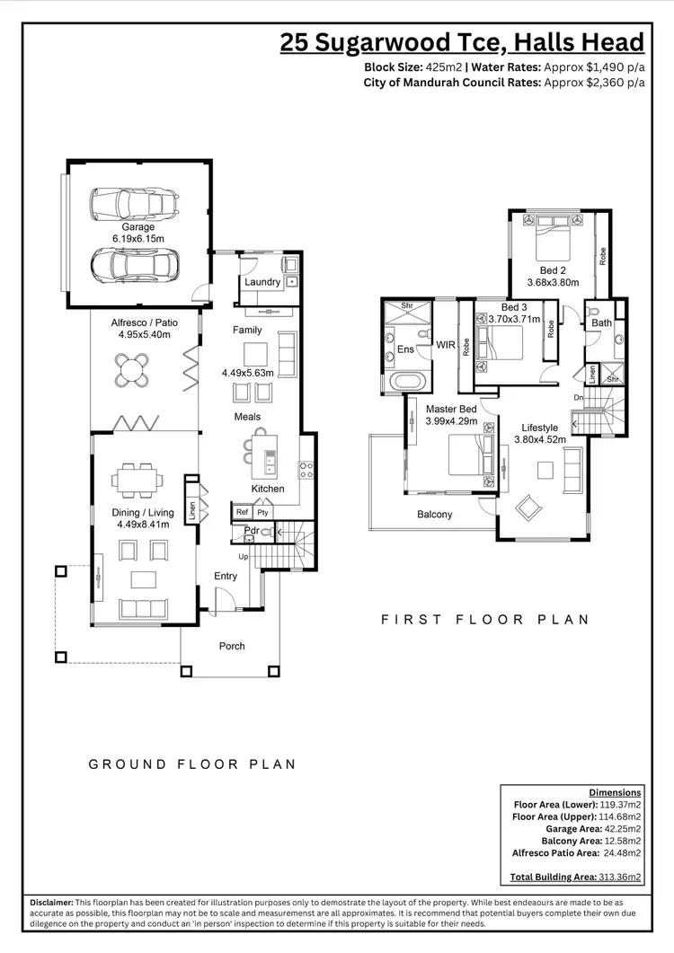 Floorplan of Homely house listing, 25 Sugarwood Terrace, Halls Head WA 6210