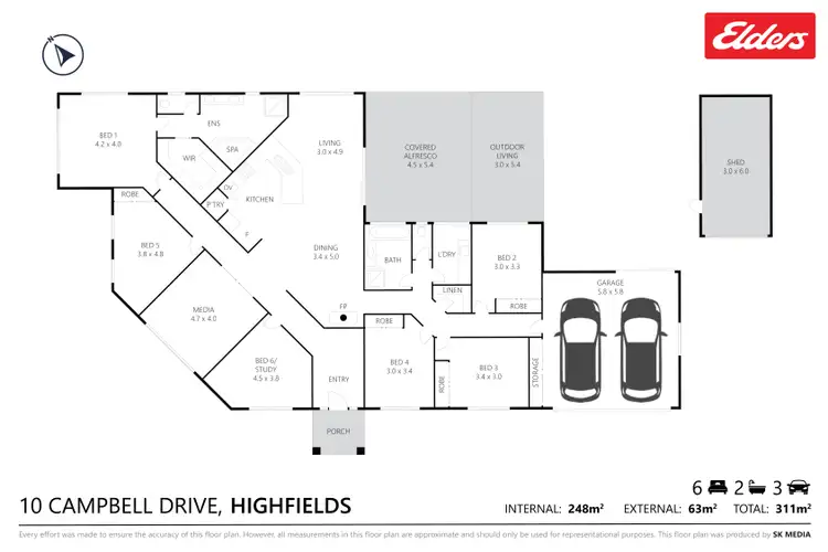 Floorplan of Homely house listing, 10 Campbell Drive, Highfields QLD 4352