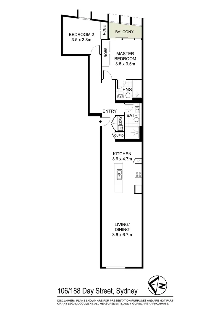 Floorplan of Homely apartment listing, 106/188 Day Street, Sydney NSW 2000