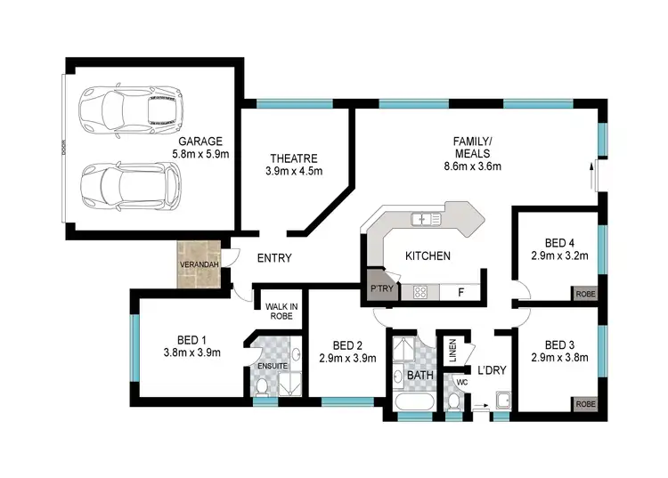 Floorplan of Homely house listing, 6 Dravite Way, Dalyellup WA 6230