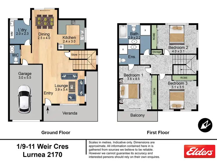 Floorplan of Homely townhouse listing, 1/9 Weir Crescent, Lurnea NSW 2170