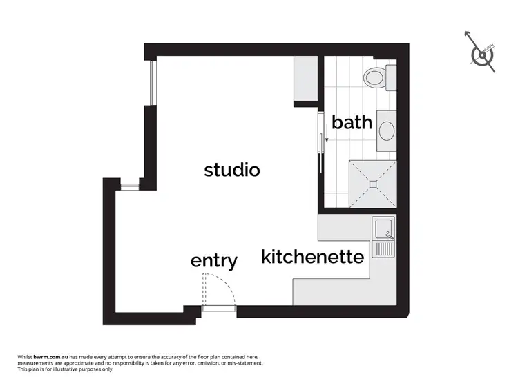 Floorplan of Homely studio listing, 9/45 Eggleston Crescent, Chifley ACT 2606