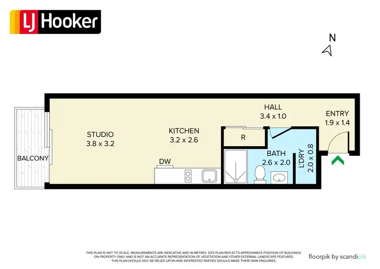 Floorplan of Homely studio listing, 801/280 Spencer Street, Melbourne VIC 3000