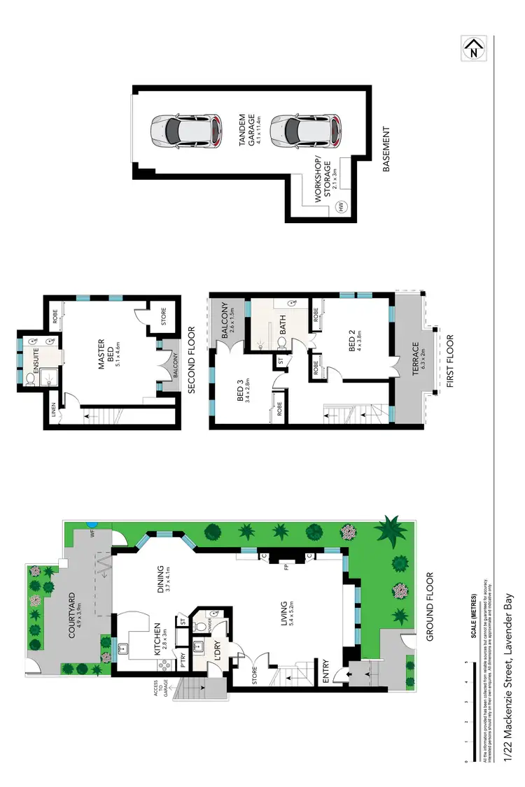Floorplan of Homely townhouse listing, 1/22 Mackenzie Street, Lavender Bay NSW 2060