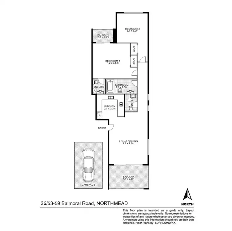 Floorplan of Homely apartment listing, 36/53-59 Balmoral Road, Northmead NSW 2152