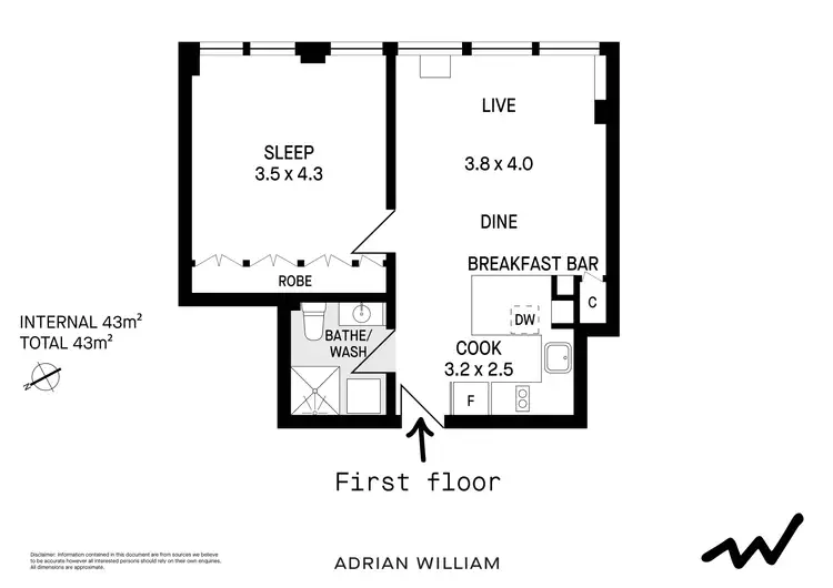 Floorplan of Homely apartment listing, 101/5 Ward Avenue, Potts Point NSW 2011