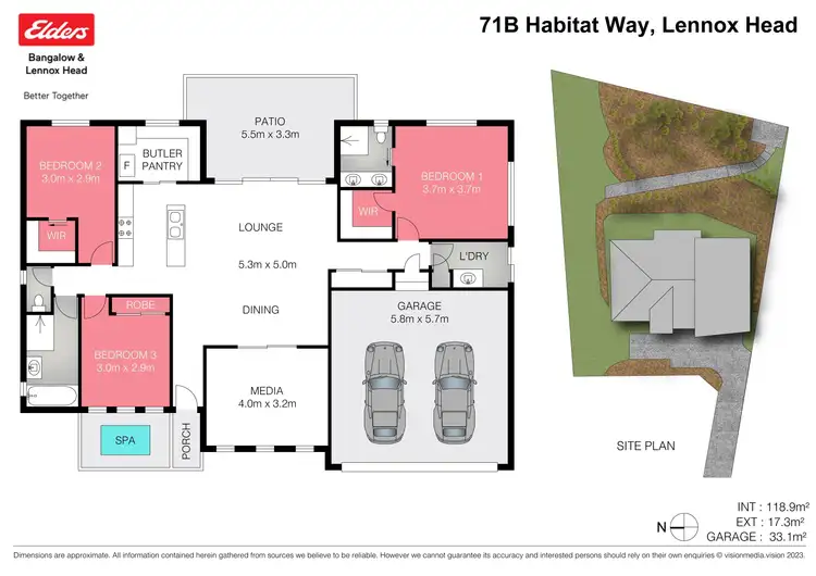 Floorplan of Homely semi-detached listing, 71B Habitat Way, Lennox Head NSW 2478