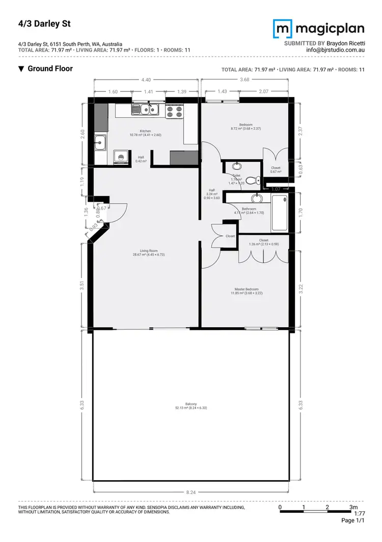 Floorplan of Homely apartment listing, 4/3 Darley Street, South Perth WA 6151