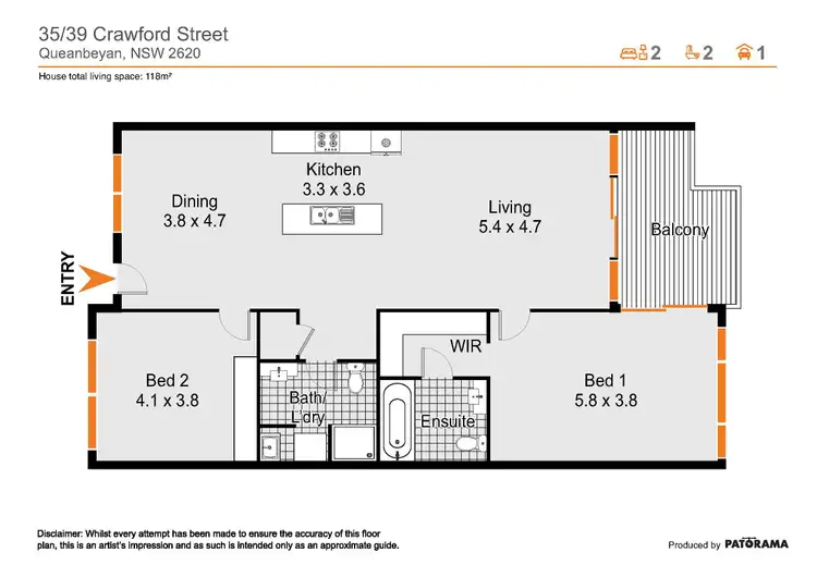 Floorplan of Homely unit listing, 35/39-43 Crawford Street, Queanbeyan NSW 2620
