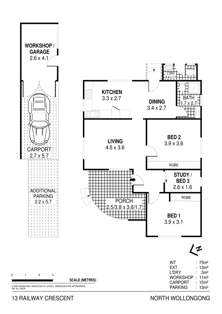 Floorplan of Homely house listing, 13 Railway Crescent, North Wollongong NSW 2500
