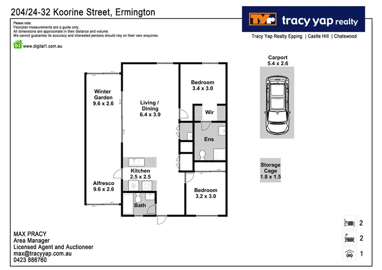 Floorplan of Homely apartment listing, 204/24 Koorine Street, Ermington NSW 2115