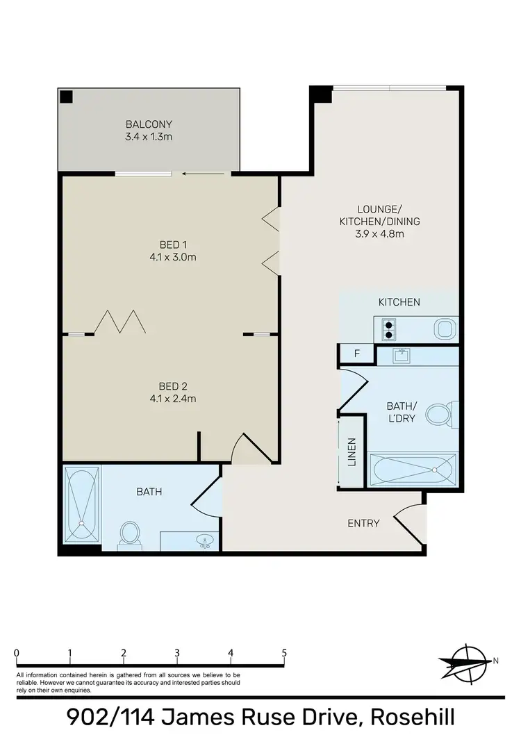 Floorplan of Homely unit listing, 902/114 James Ruse Drive, Rosehill NSW 2142
