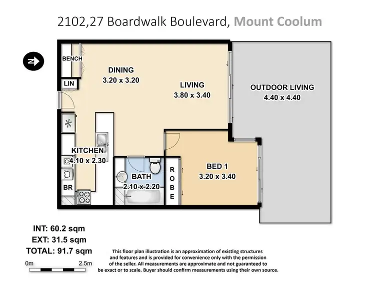 Floorplan of Homely unit listing, 2102/27 Boardwalk Boulevard, Mount Coolum QLD 4573
