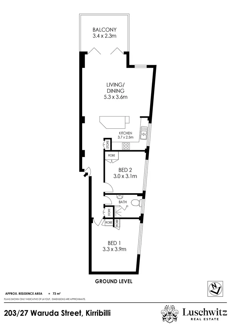 Floorplan of Homely unit listing, 203/27 Waruda Street, Kirribilli NSW 2061