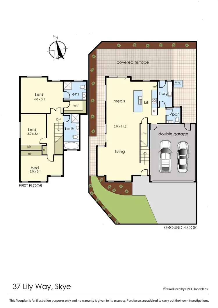 Floorplan of Homely house listing, 37 Lily Way, Skye VIC 3977