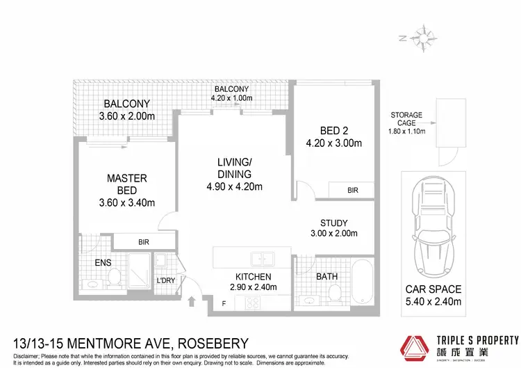 Floorplan of Homely apartment listing, 13/13-15 Mentmore Avenue, Rosebery NSW 2018