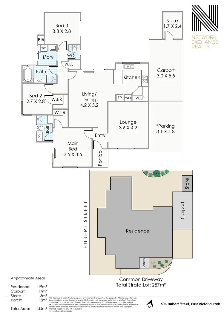 Floorplan of Homely villa listing, B/60 Hubert Street, East Victoria Park WA 6101
