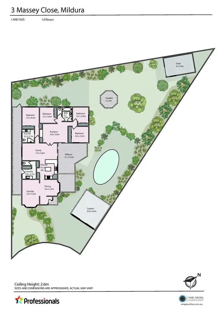 Floorplan of Homely house listing, 3 Massey Close, Mildura VIC 3500