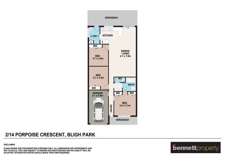 Floorplan of Homely semi-detached listing, 2/14 Porpoise Crescent, Bligh Park NSW 2756