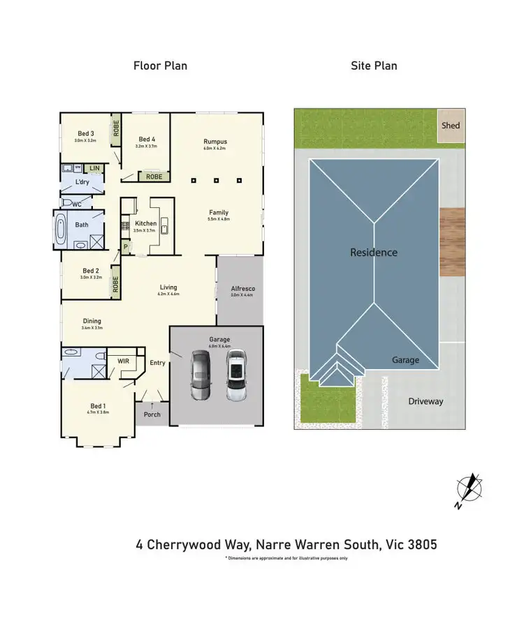 Floorplan of Homely house listing, 4 Cherrywood Way, Narre Warren South VIC 3805