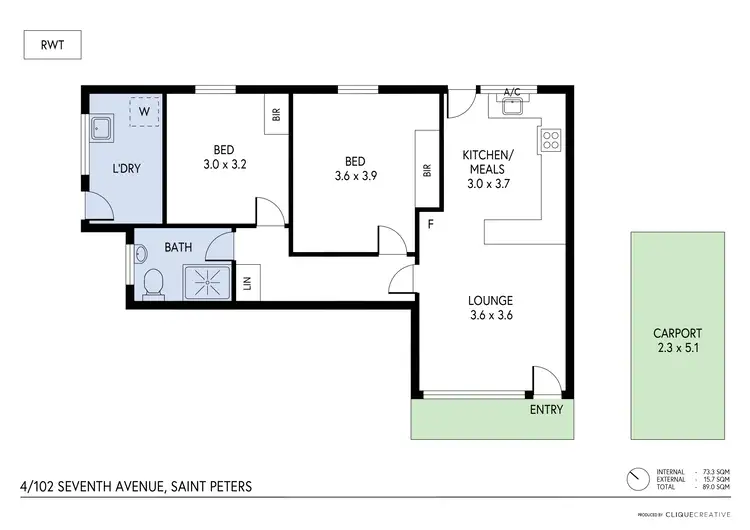 Floorplan of Homely unit listing, 4/102 Seventh Avenue, St Peters SA 5069