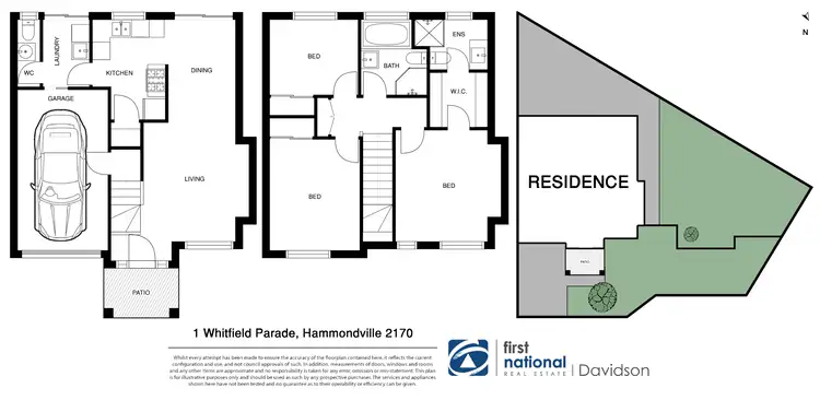 Floorplan of Homely semi-detached listing, 1 Whitfield Parade, Hammondville NSW 2170
