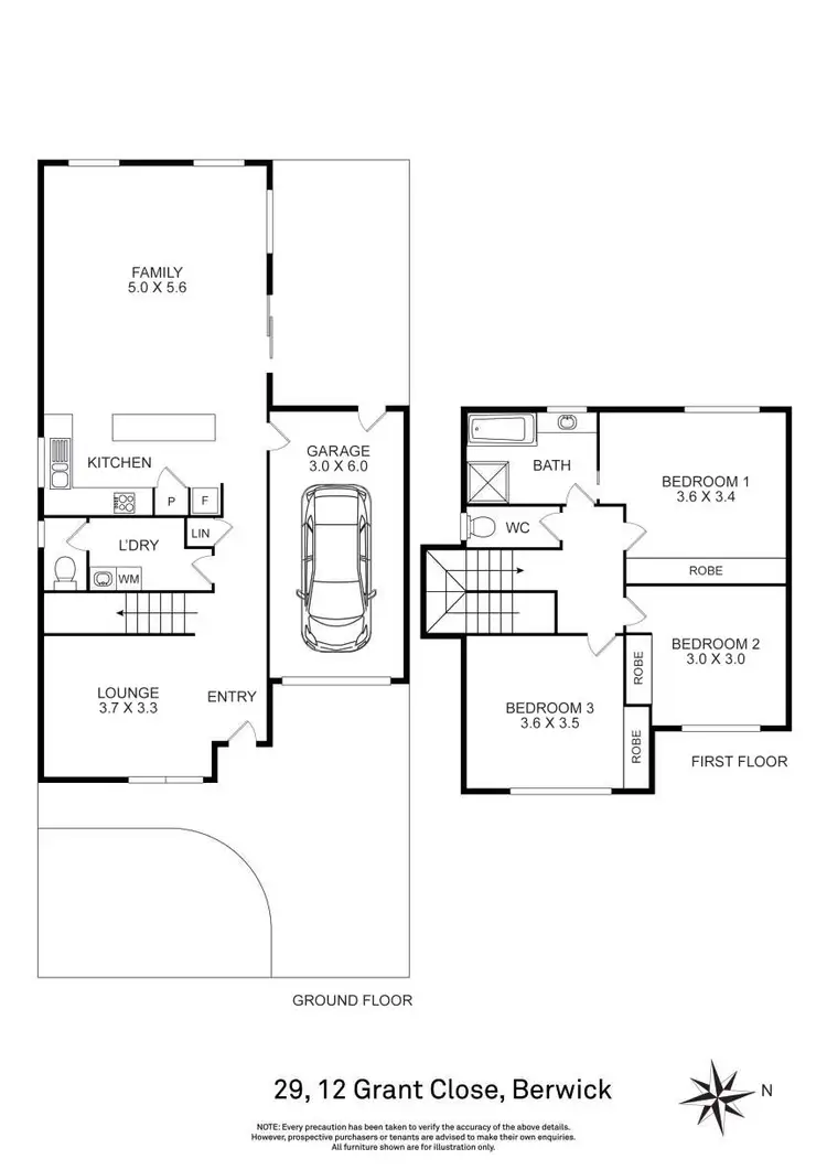 Floorplan of Homely house listing, 29/12 Grant Close, Berwick VIC 3806