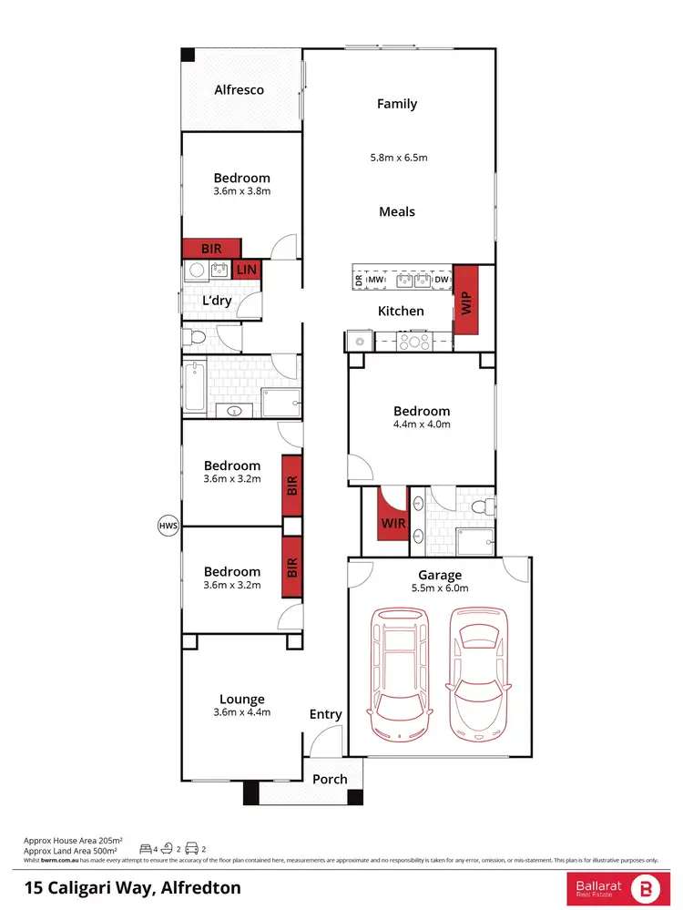 Floorplan of Homely house listing, 15 Caligari Way, Alfredton VIC 3350